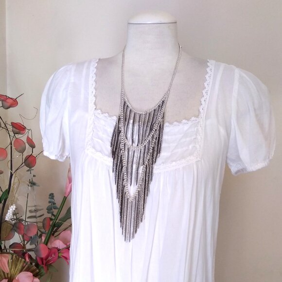 Vintage NEW new touch Black & Silver Tone Necklace Timeless VTG Jewelry - Picture 6 of 8